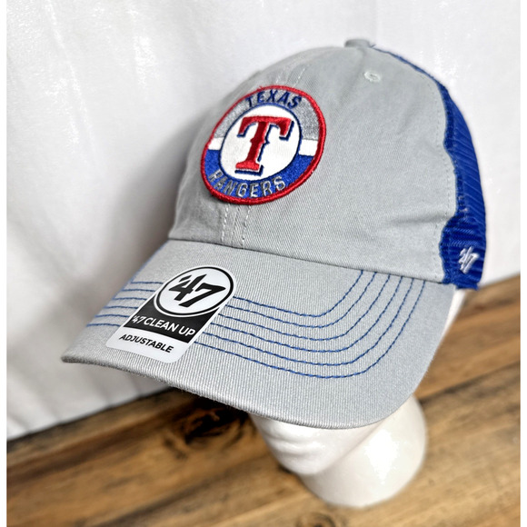 Texas Rangers MLB Baseball Hat Embroidered Logo Blue Mesh Snapback NWOT Women's - Picture 2 of 9